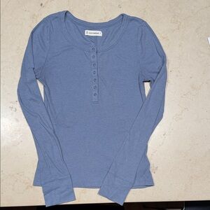 Lucky Brand Slate Blue Long Sleeve Henley